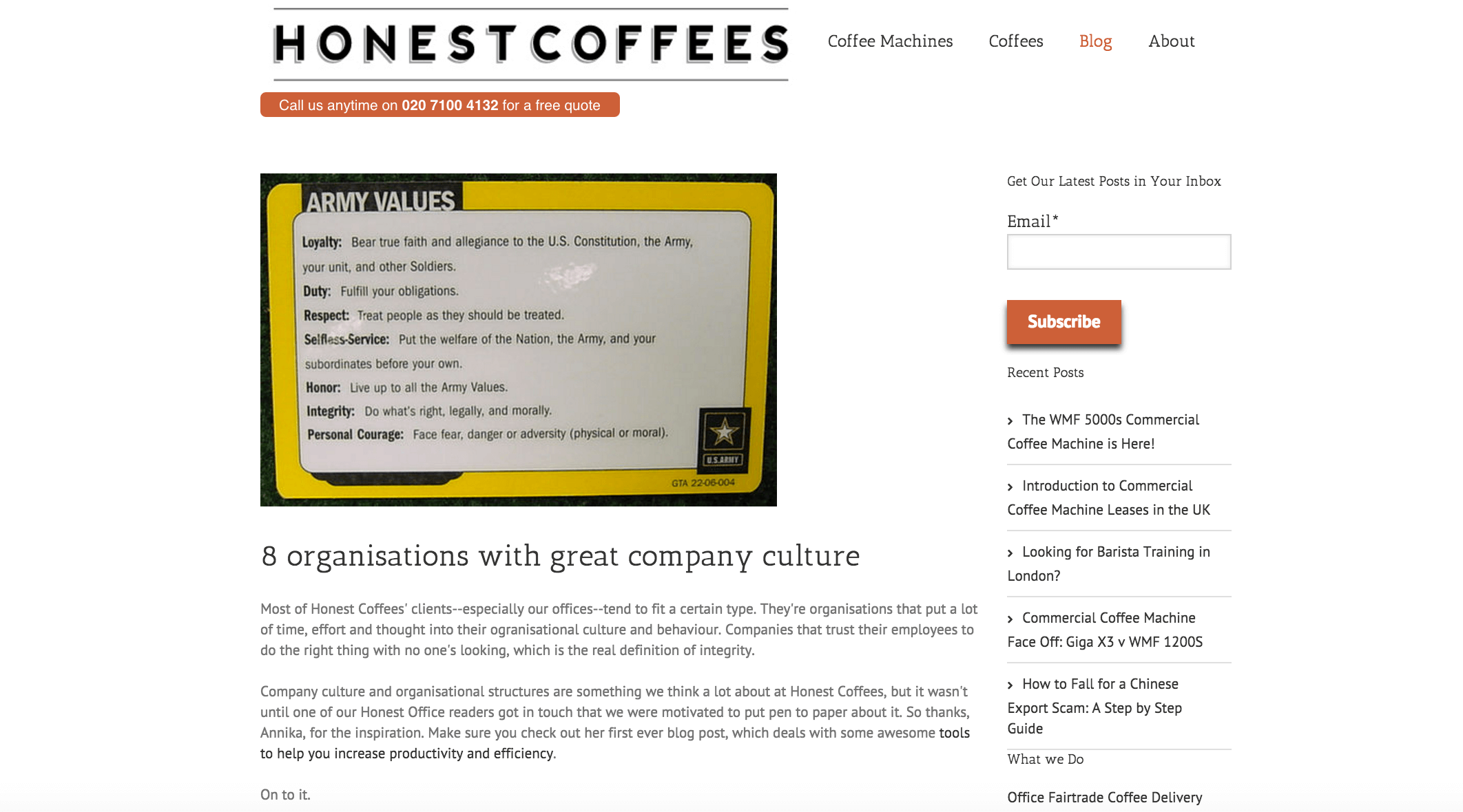 honest coffee blog
